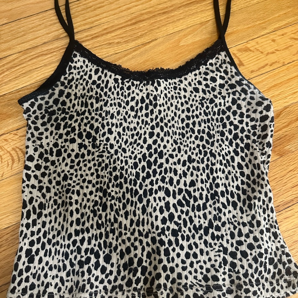 Brandy Melville Black and White Spotted Camisole